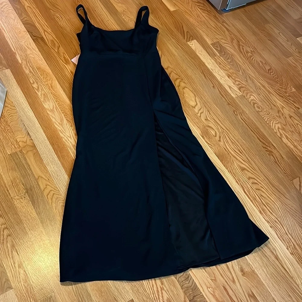 NWT BHLDN Adena Square-Neck Maxi Dress Black 16
